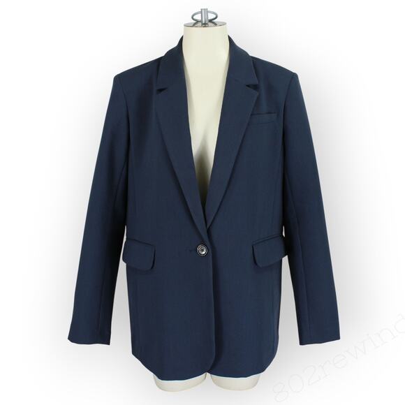 Medium Abercrombie&Fitch Classic Suiting Blazer NavyBlue Office Women - Picture 1 of 16